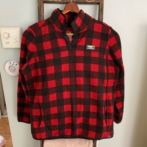LLbean buffalo plaid fleece